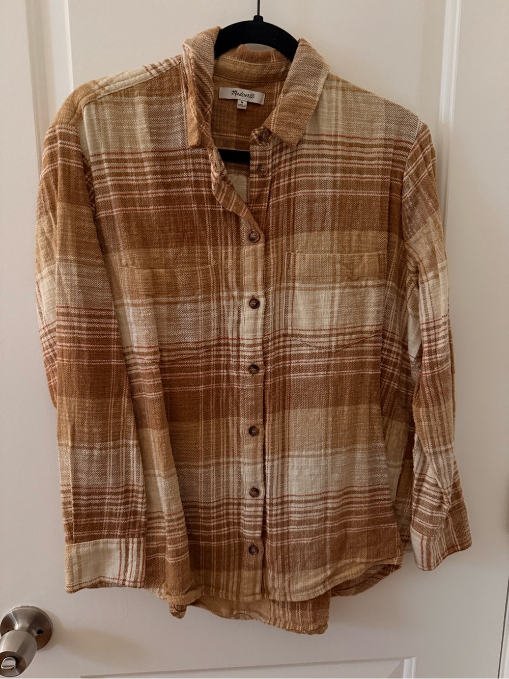 Madewell Women’s Brown Plaid Button-Up Shirt